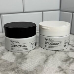 Revive Rx Skin Barrier Support Niacinamide Exfoliating Retinol Wipes 2 Jars 40ct